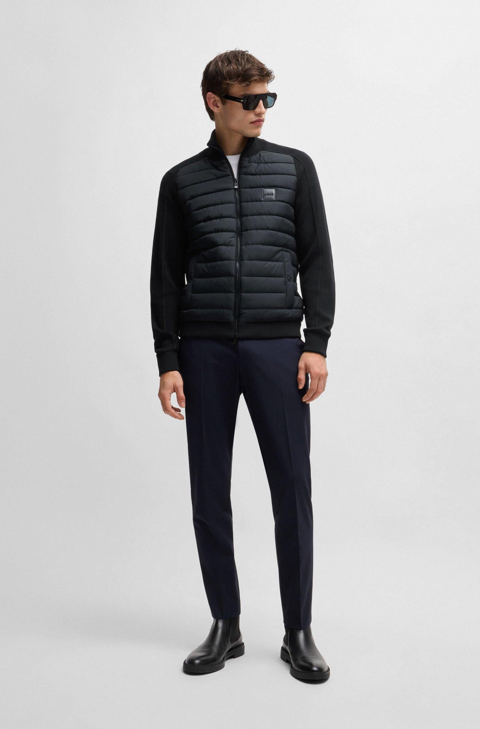 Giubbotto bitessuto con trapunta orizzontale 