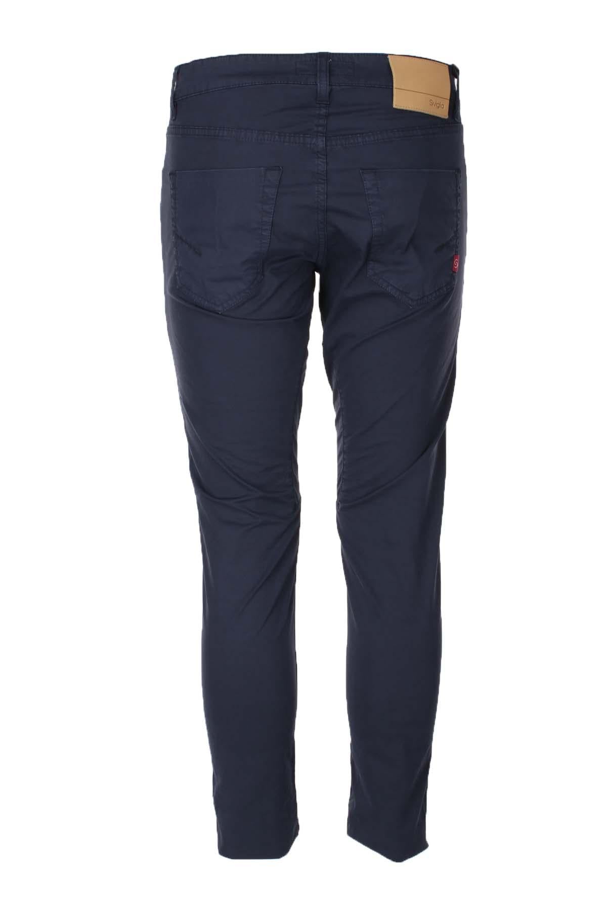 Pantalone 5 tasche in raso di cotone 