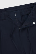 Pantaloni in misto lino con elastico e coulisse 