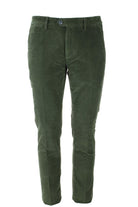 Pantalone in micro velluto diagonale stretch 
