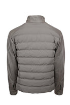Giubbotto bomber  in pelle e nylon imbottito 