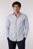 Camicia Uomo a Righe Multicolor in Cotone 