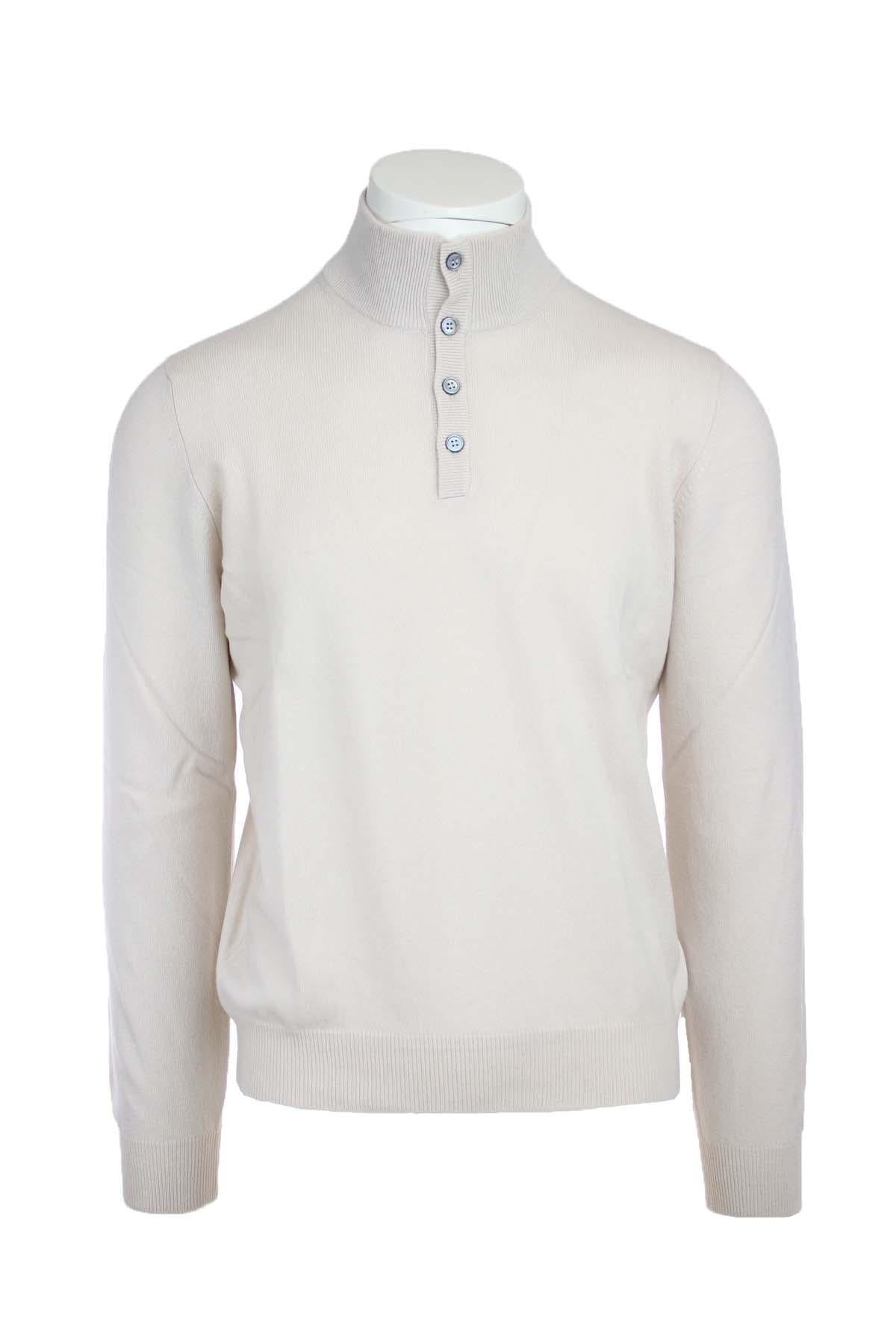 Maglia lupo con bottoni in lana e cachemire 
