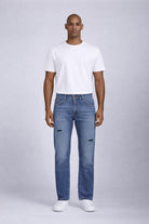 Jeans Uomo 5 Tasche Denim Used con Rotture 