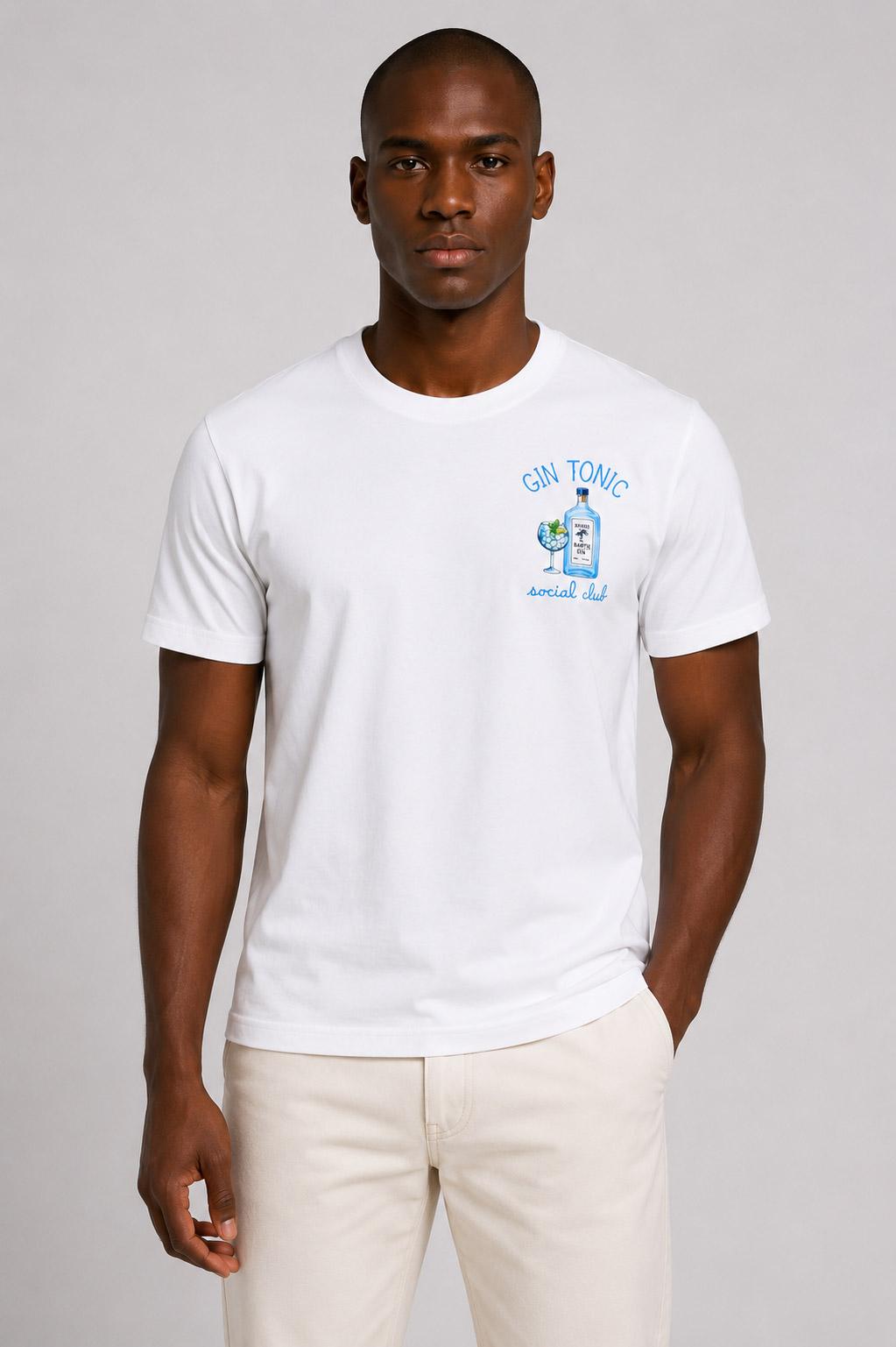 T-shirt in cotone "Gin Tonic Social Club" 