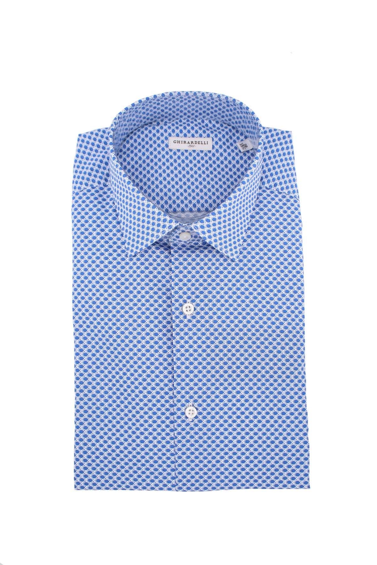 Camicia in cotone micro fantasia 