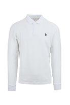 Polo manica lunga in piquet di cotone con logo 