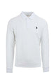 Polo manica lunga in piquet di cotone con logo
