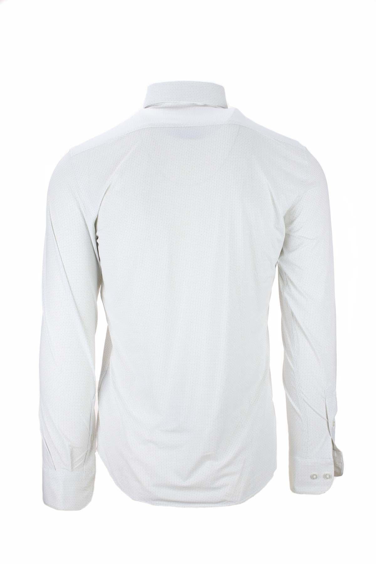 Camicia in tessuto tecnico micro fantasia 