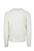 Maglia girocollo in lana trecce 