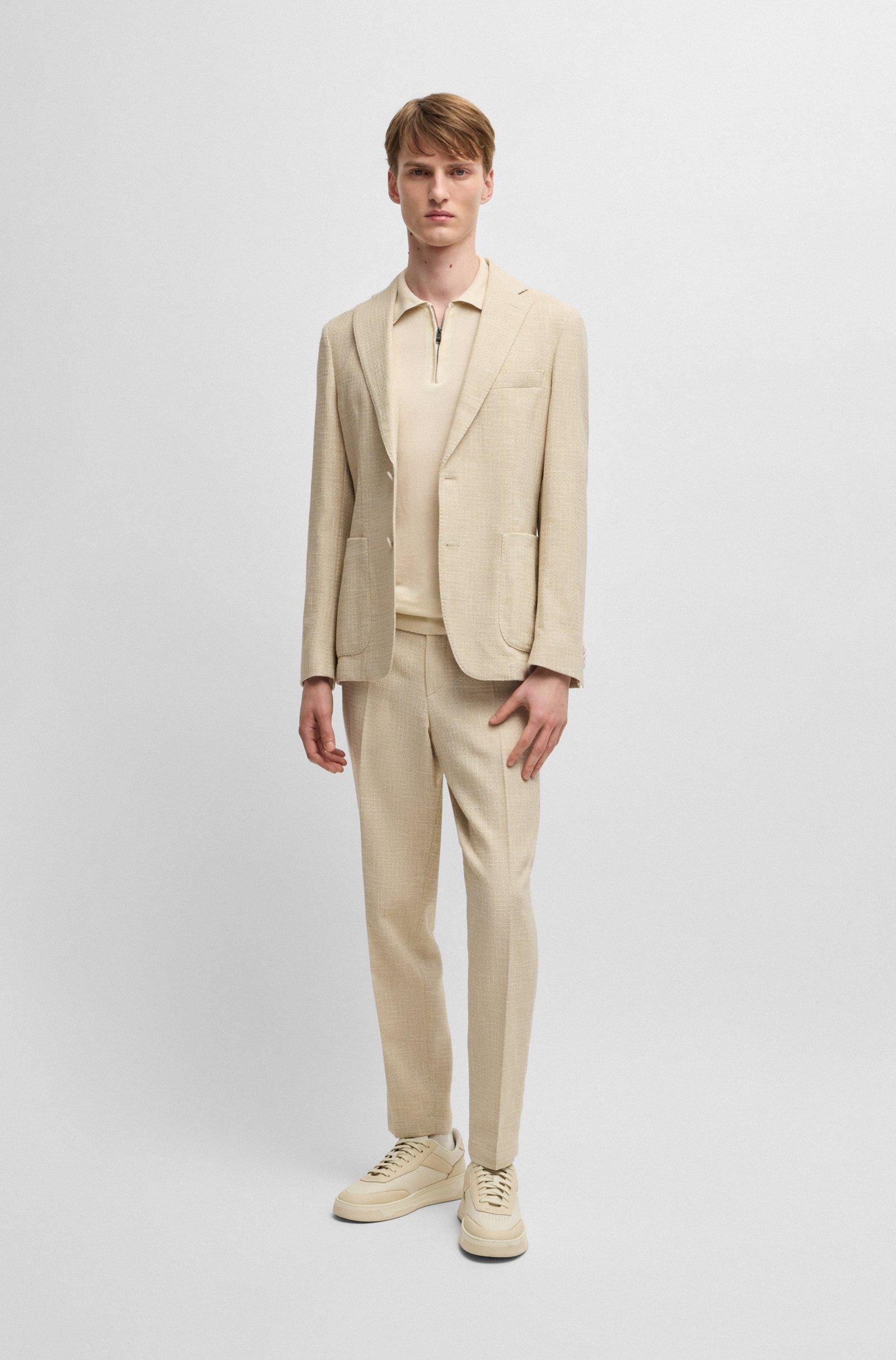 Polo mezza manica in misto lino con zip 