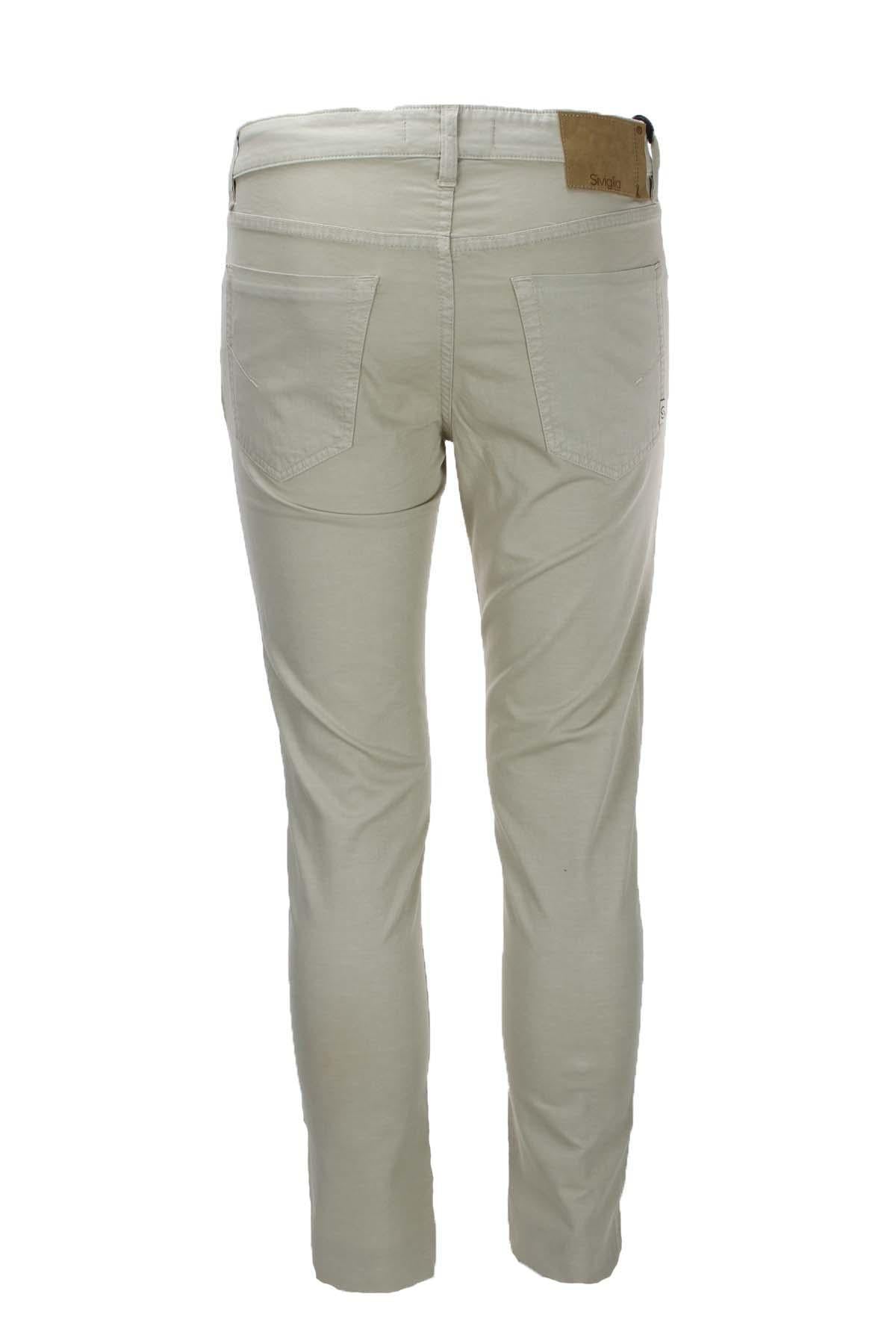 Pantalone 5 tasche in cotone lino 