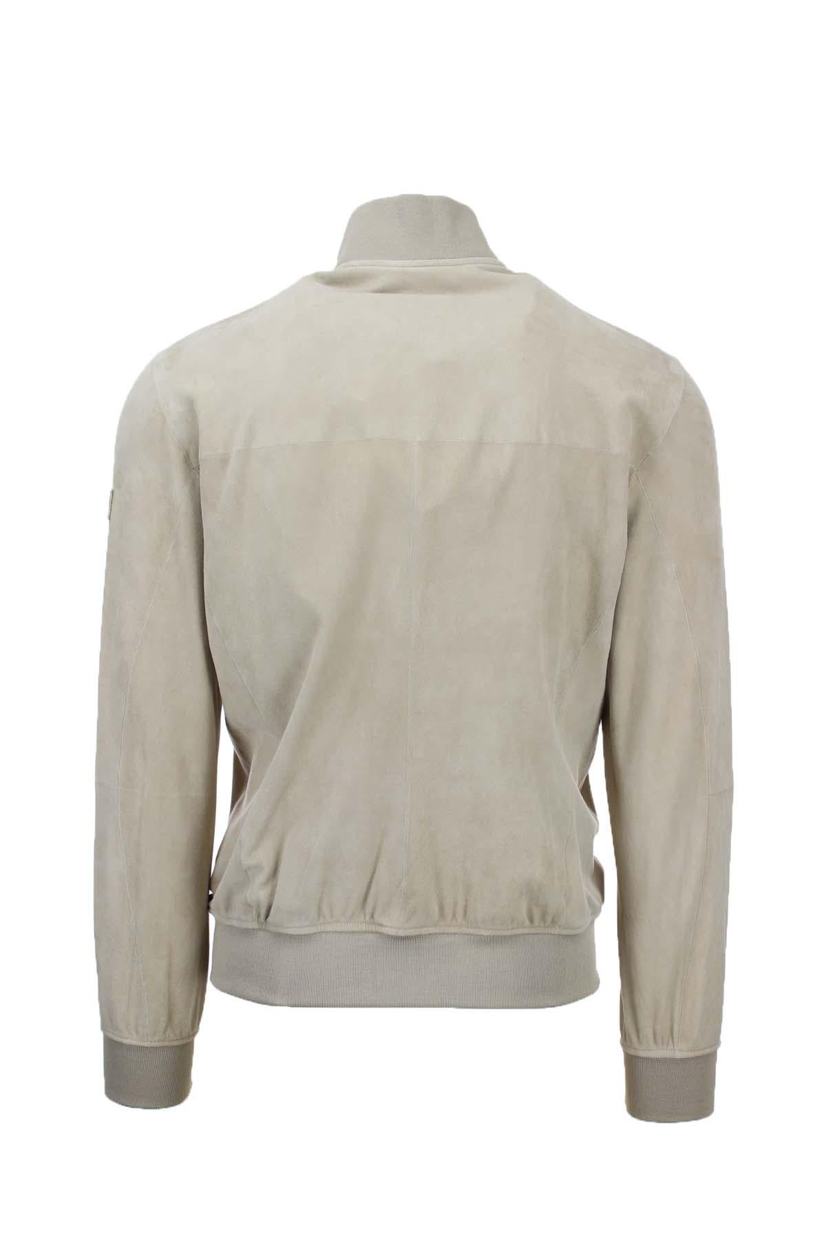 Bomber in pelle scamosciata 