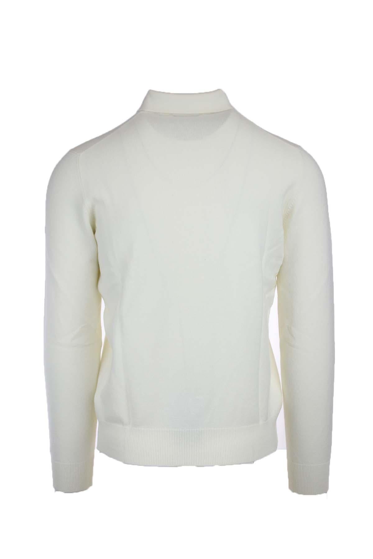 Maglia polo 3 bottoni in lana 