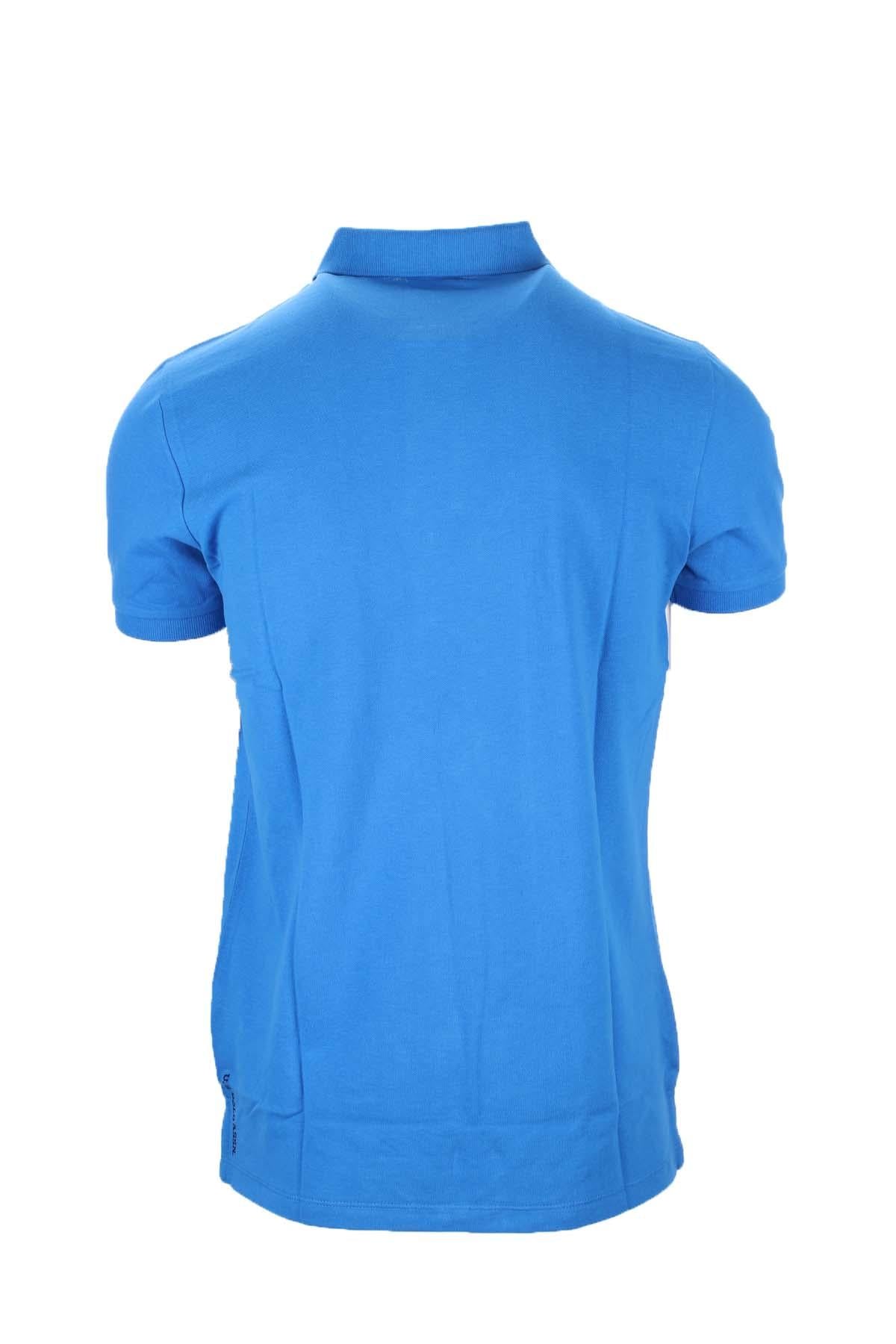 Polo mezza manica tinta unita con logo 