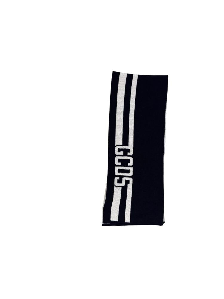 Sciarpa in lana con banda e logo GCDS 