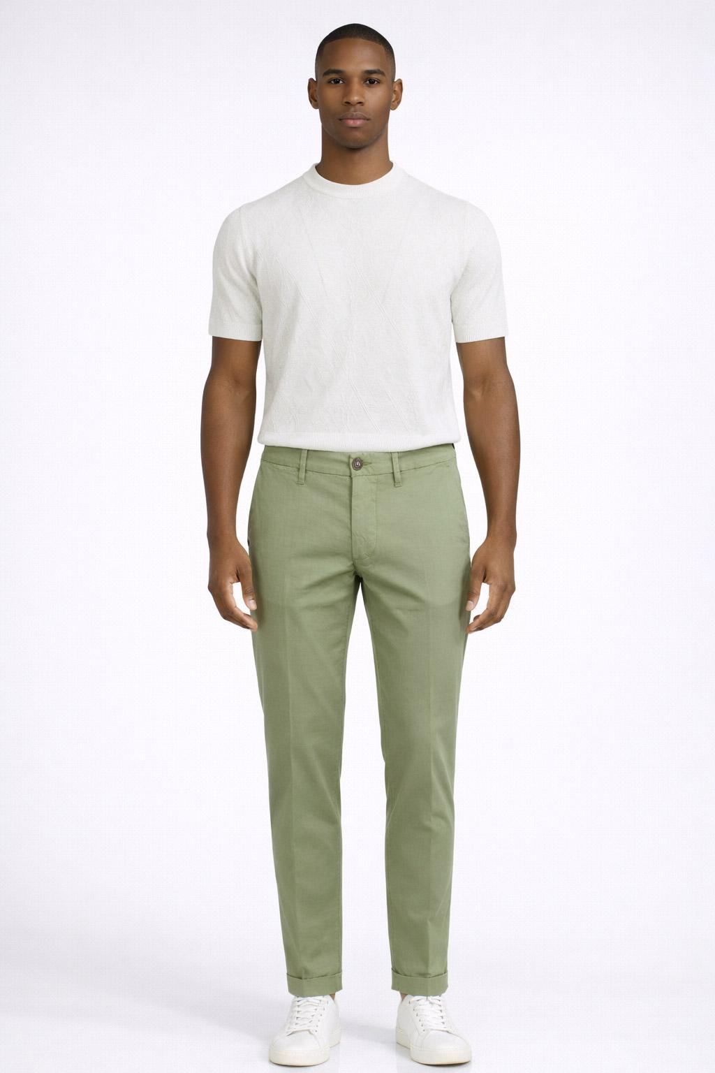 Pantalone Chino Uomo in Cotone Stretch 