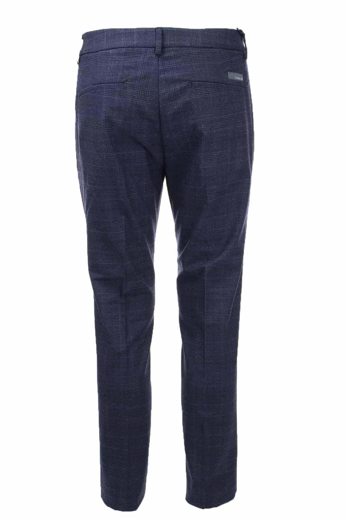 Pantalone chino in lana a quadri 