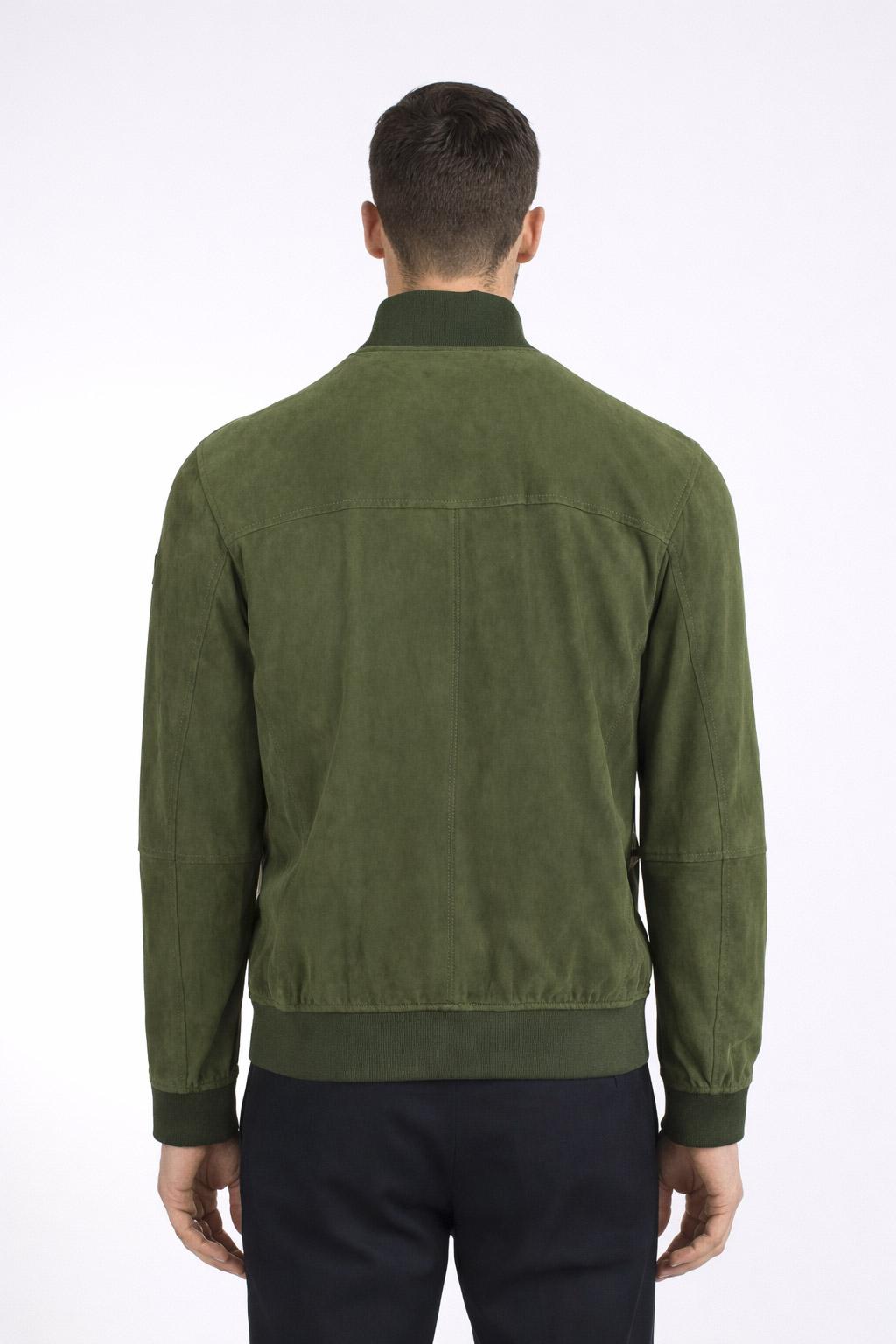 Giubbotto Uomo Sands  in Suede Collo Alto Zip Argento 