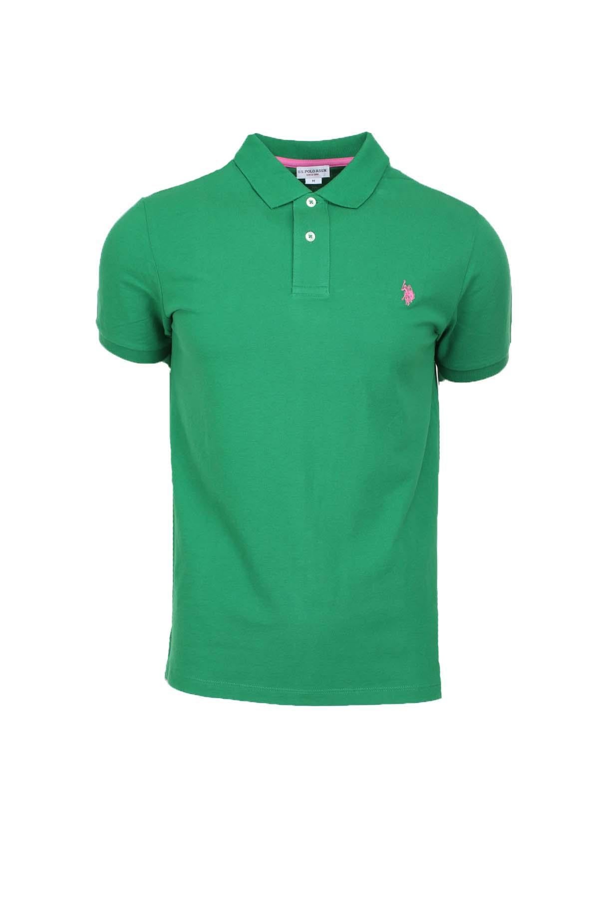 Polo mezza manica tinta unita con logo 