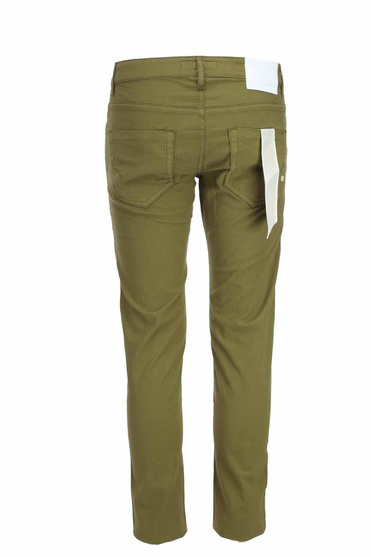 Pantalone cotone e lino elasticizzato 5 tasche 