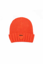 Cappellino in lana a coste con risvolto 