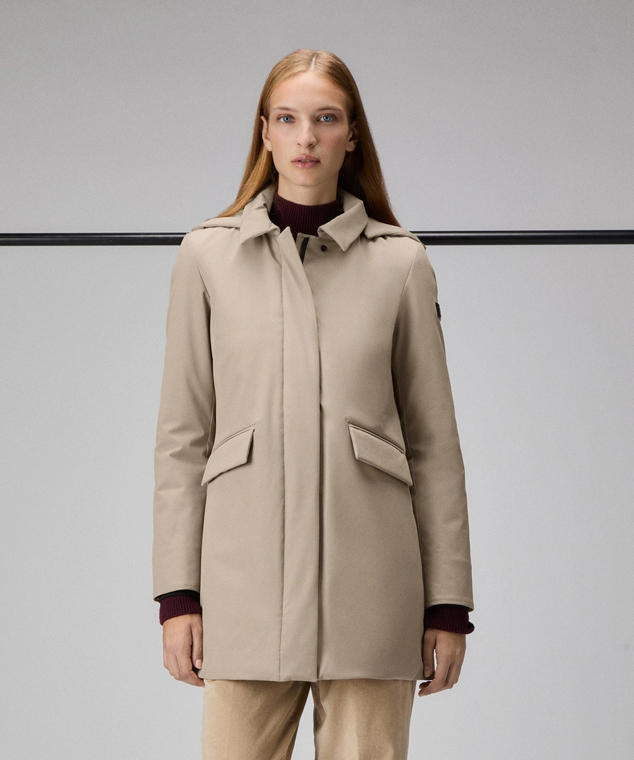 Piumino lungo in tessuto tecnico Telia 