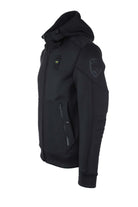 Felpa zip in neoprene con cappuccio 