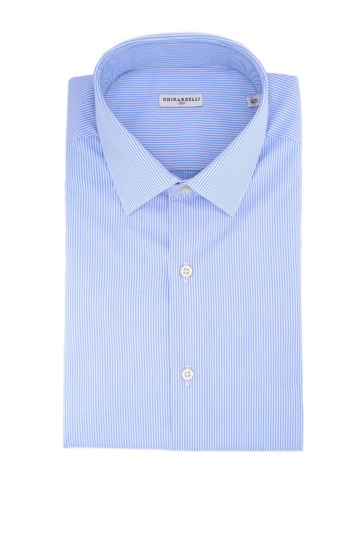 Camicia manica lunga riga in cotone 