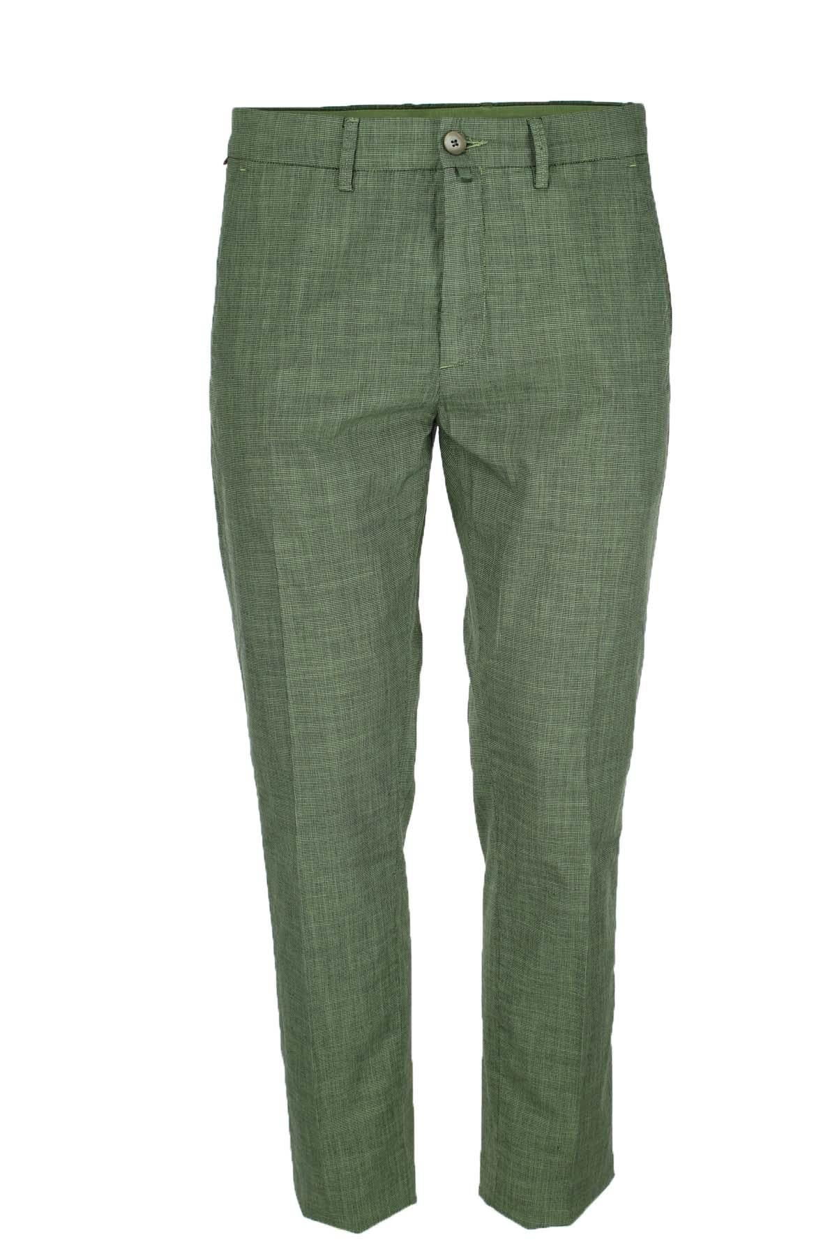 Pantalone chino tasche america in cotone e lino 