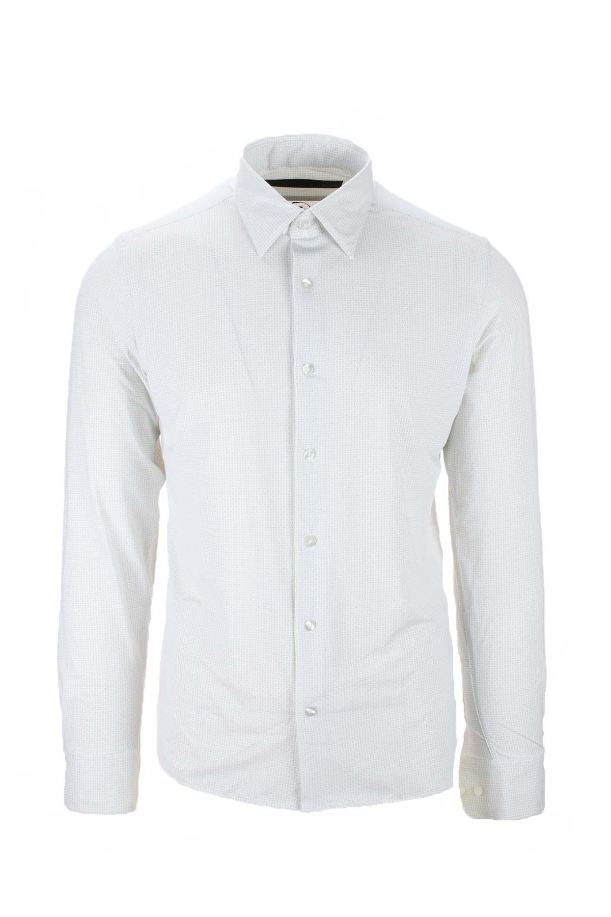 Camicia in tessuto tecnico micro fantasia 