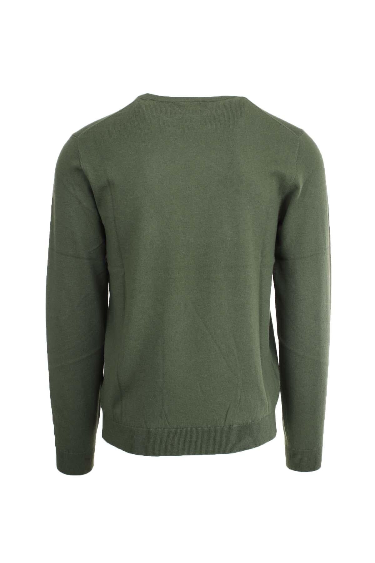Maglia girocollo in lana e cotone 