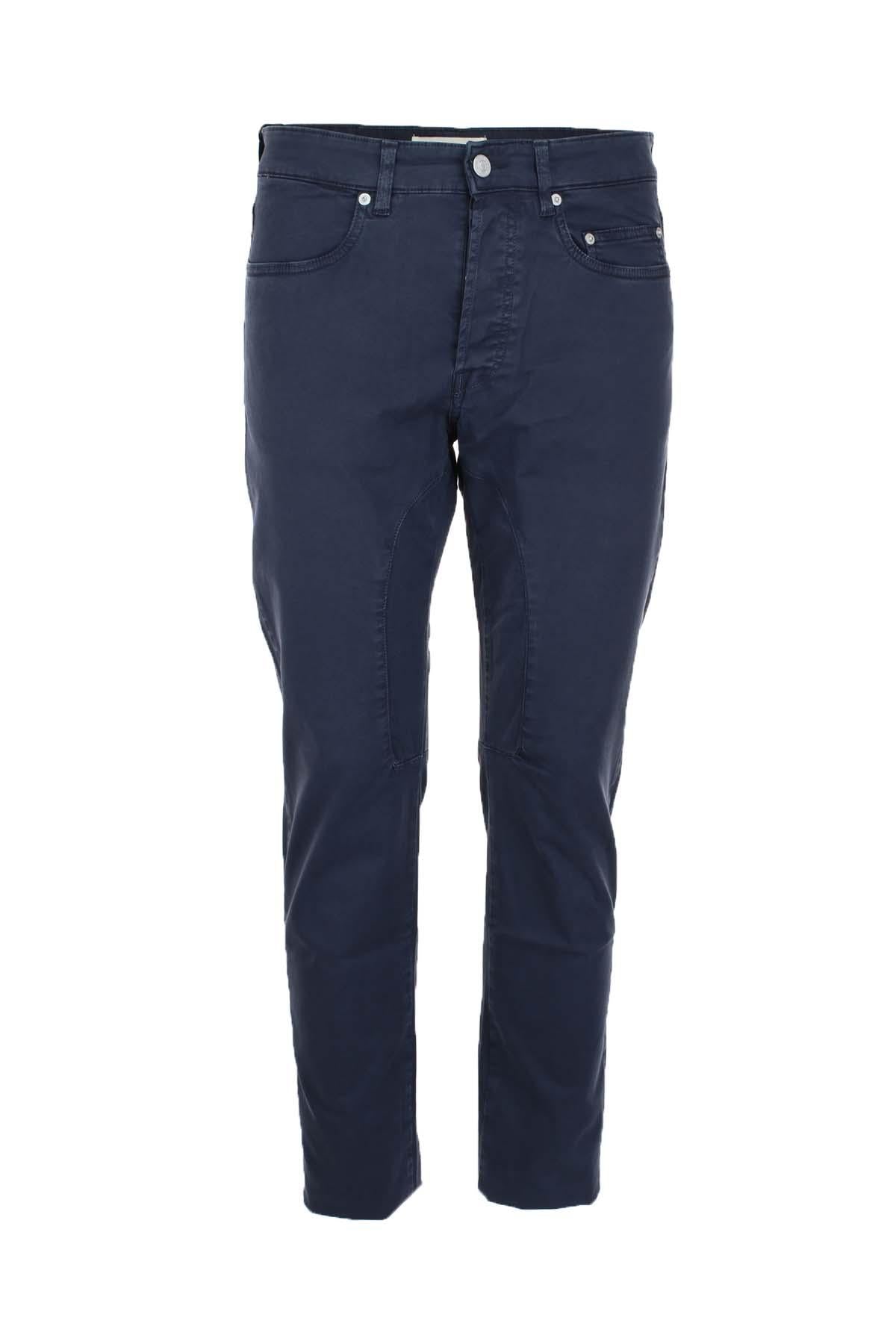 Pantalone 5 tasche in cotone leggero con toppe 