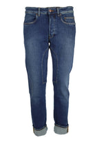 Jeans denim 5 tasche con toppe 