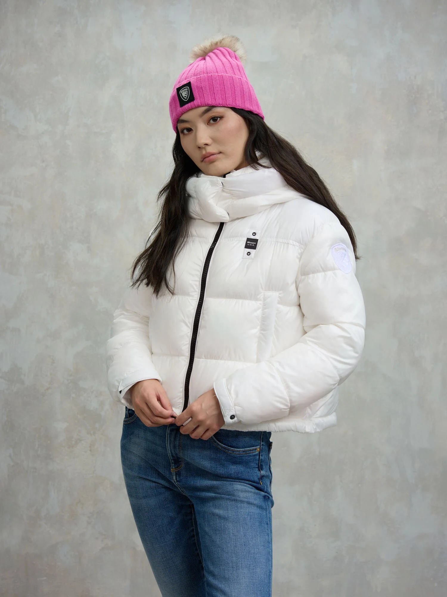 Giubbotto corto con cappuccio rimovibile GLORIA 