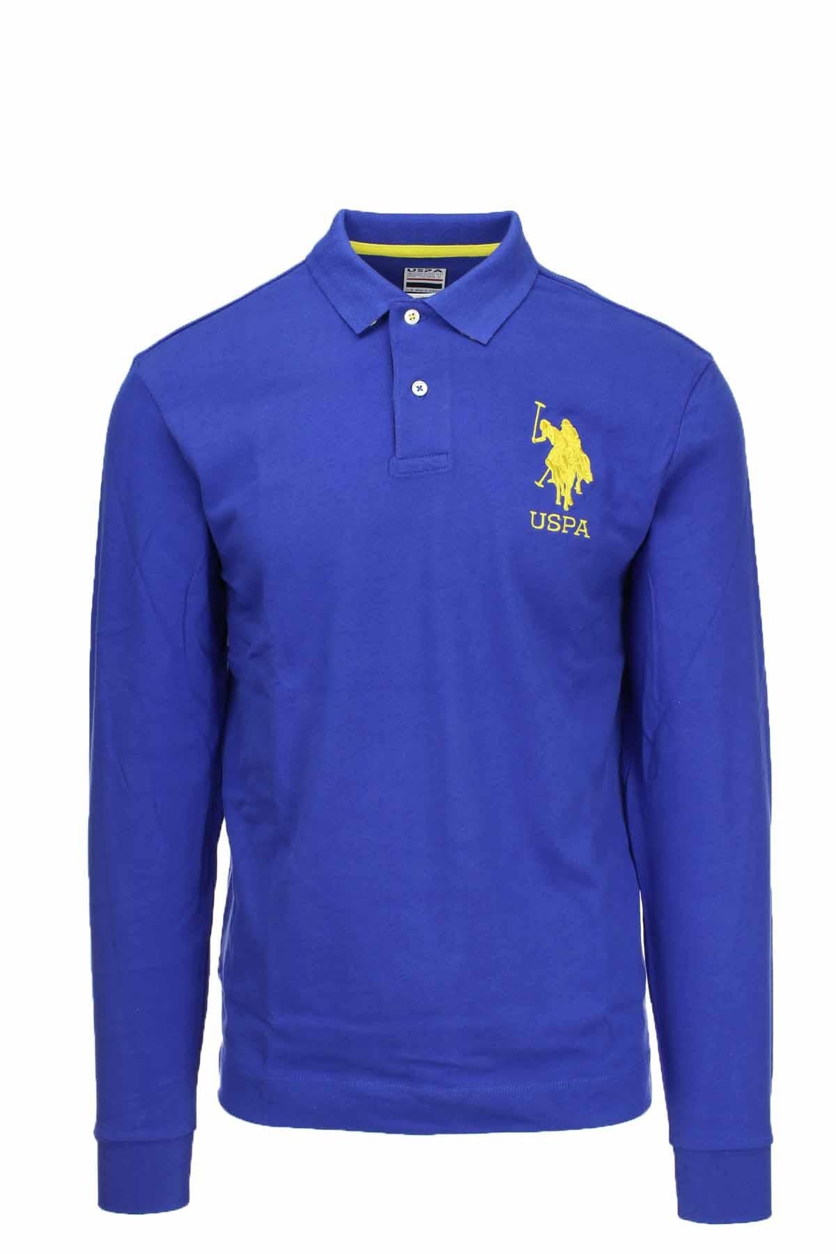 Polo manica lunga in jersey unito maxi logo 