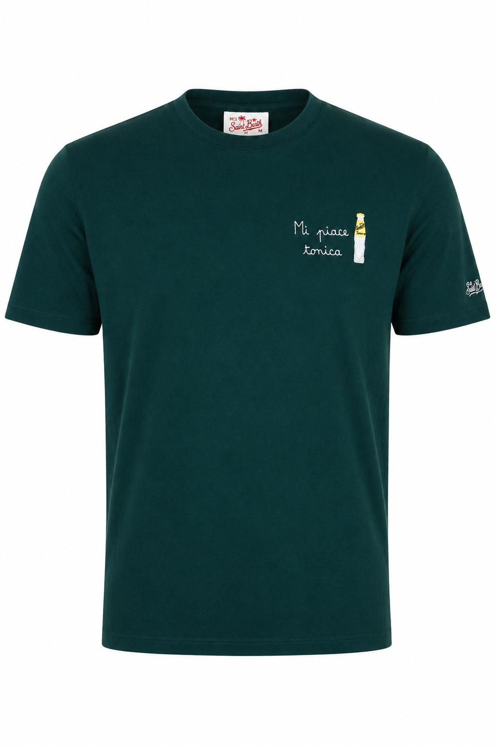 Tshirt Uomo in Cotone con Ricamo Mi Piace Tonica 