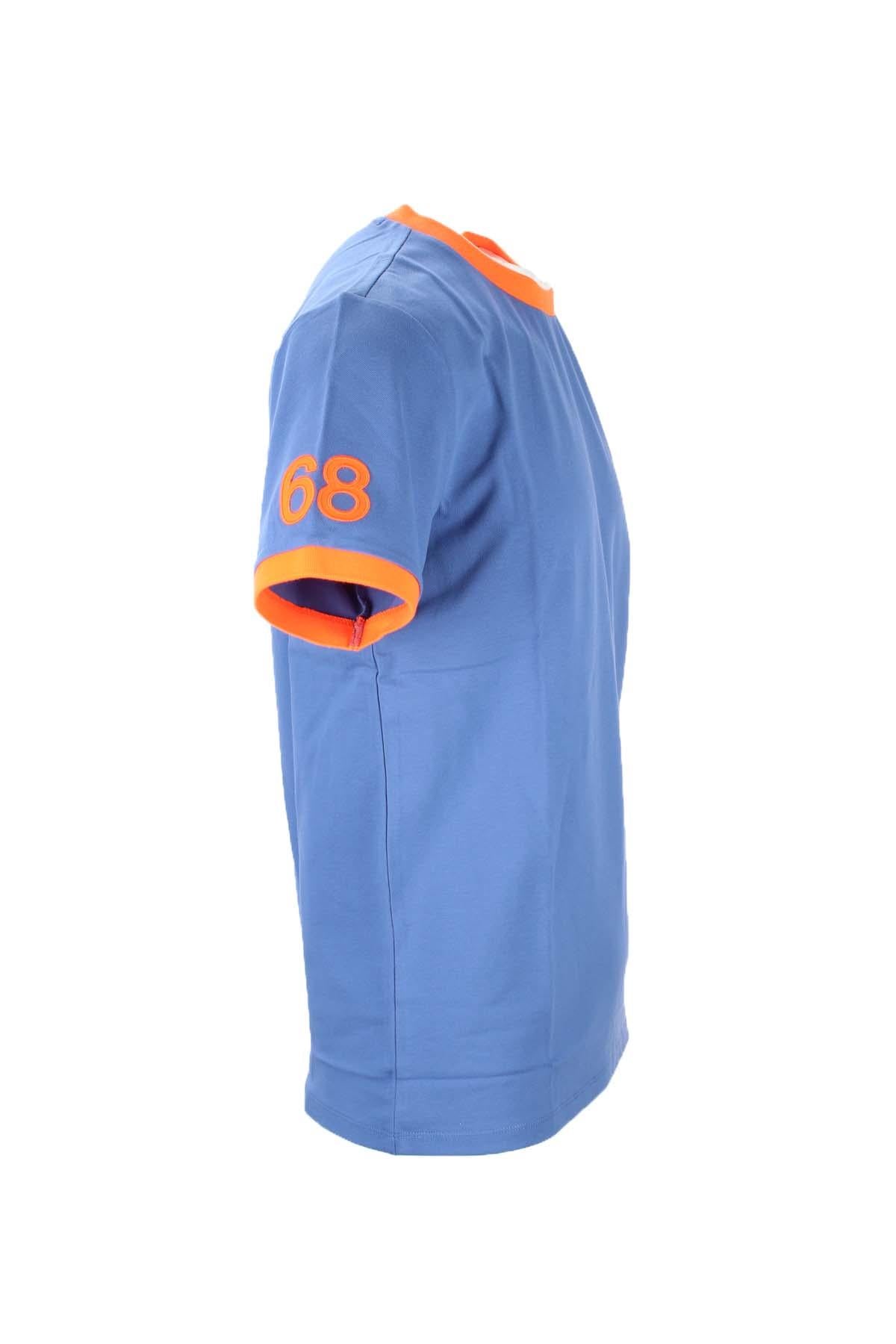 T-shirt mezza manica in cotone piquet dettagli fluo 