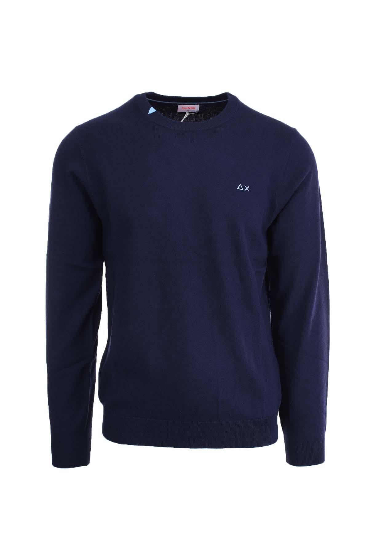 Maglia girocollo in lana e cotone 