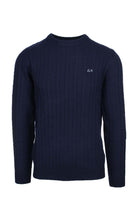Maglia girocollo in lana a trecce 