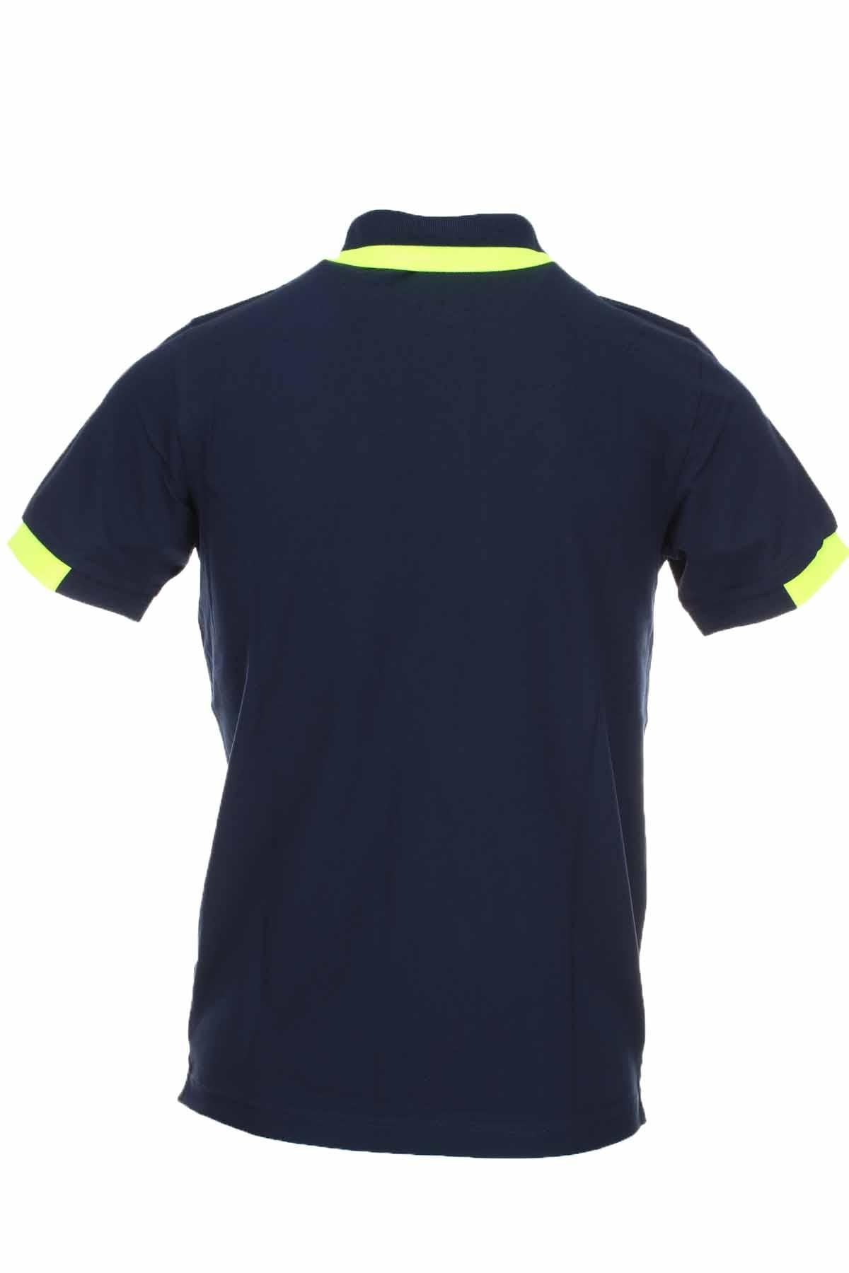 Polo mezza manica piquet bordi fluo 