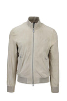 Bomber in pelle scamosciata 
