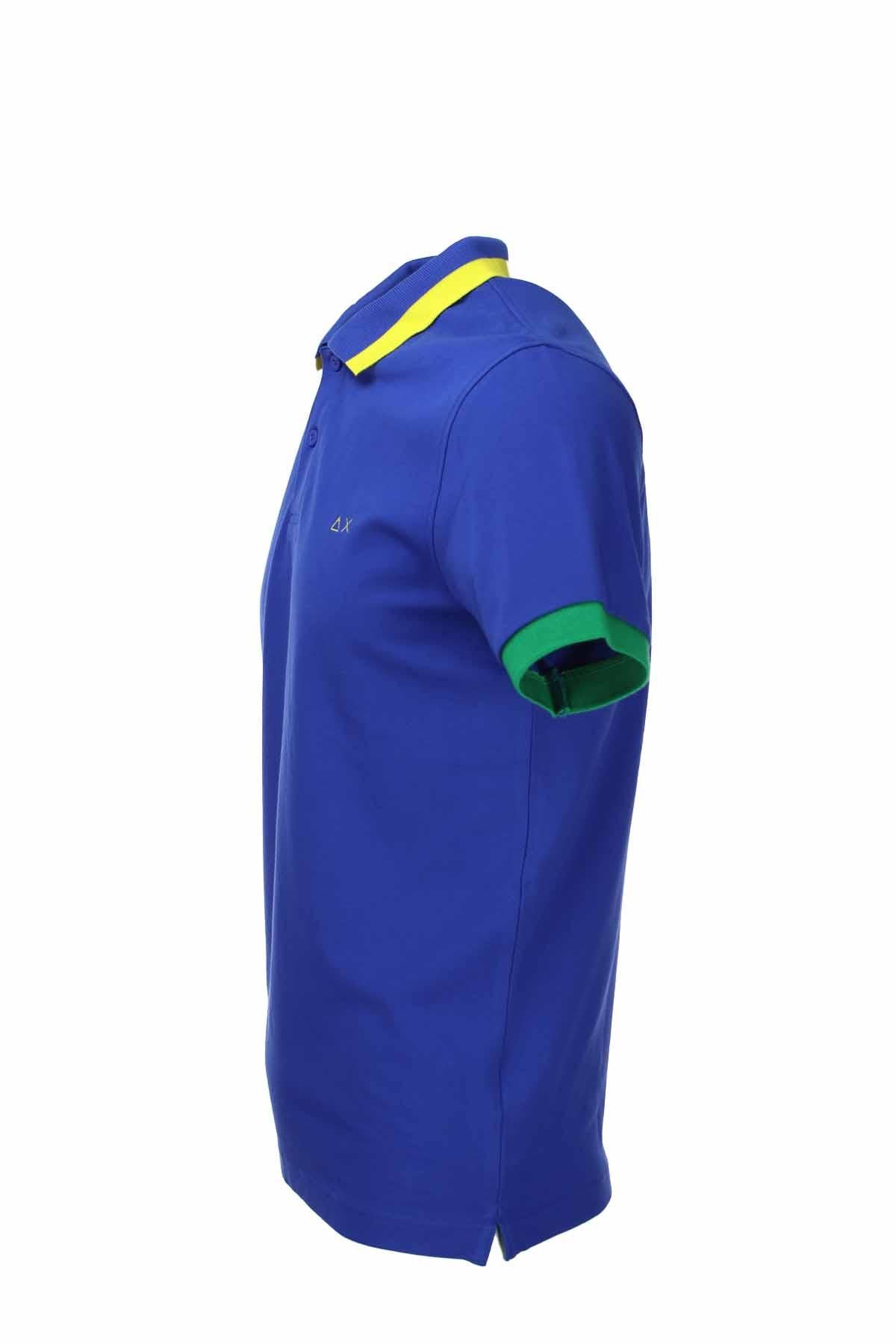 Polo mezza manica piquet bordi colorati 