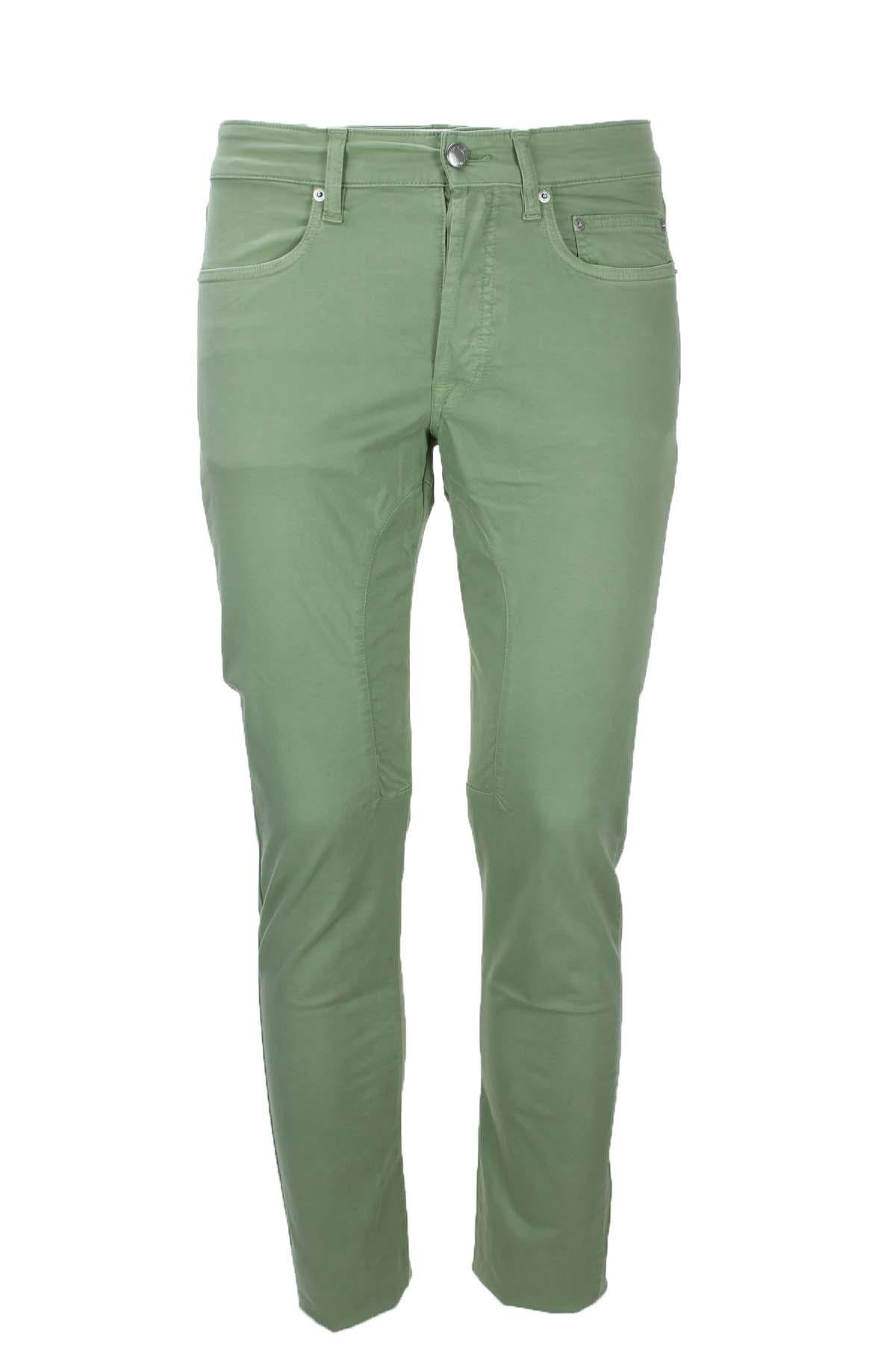 Pantalone in cotone 5 tasche con toppe 