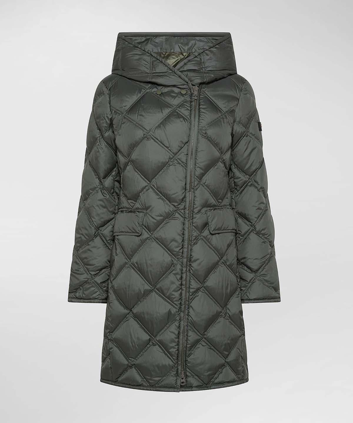 Piumino lungo donna con trapunta a rombi Peuterey Proxie 