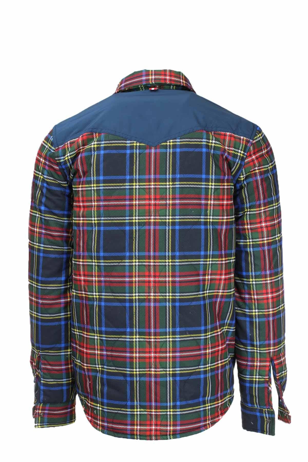 Giacca camicia over imbottita a quadri tartan 
