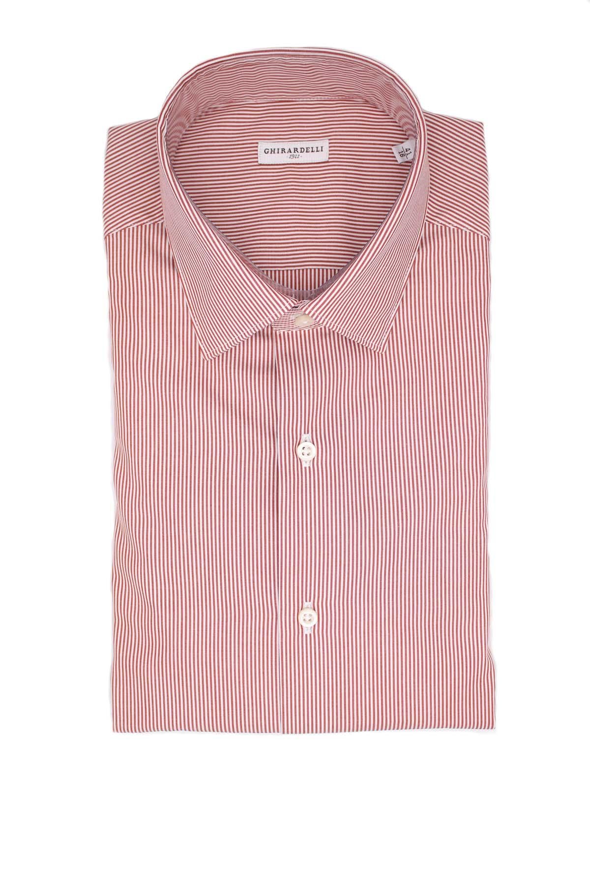Camicia manica lunga riga in cotone 