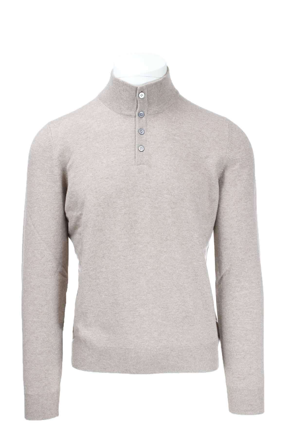 Maglia lupo con bottoni in lana e cachemire 