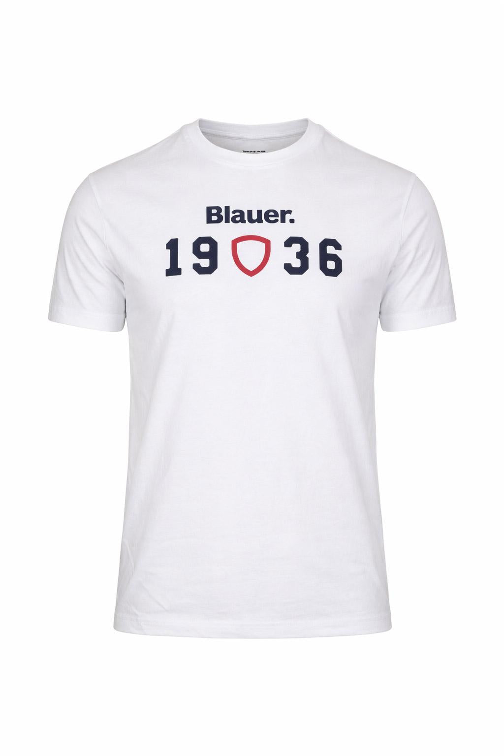 Tshirt Uomo in Cotone con Stampa Blauer 1936 CHAMBERLAN 