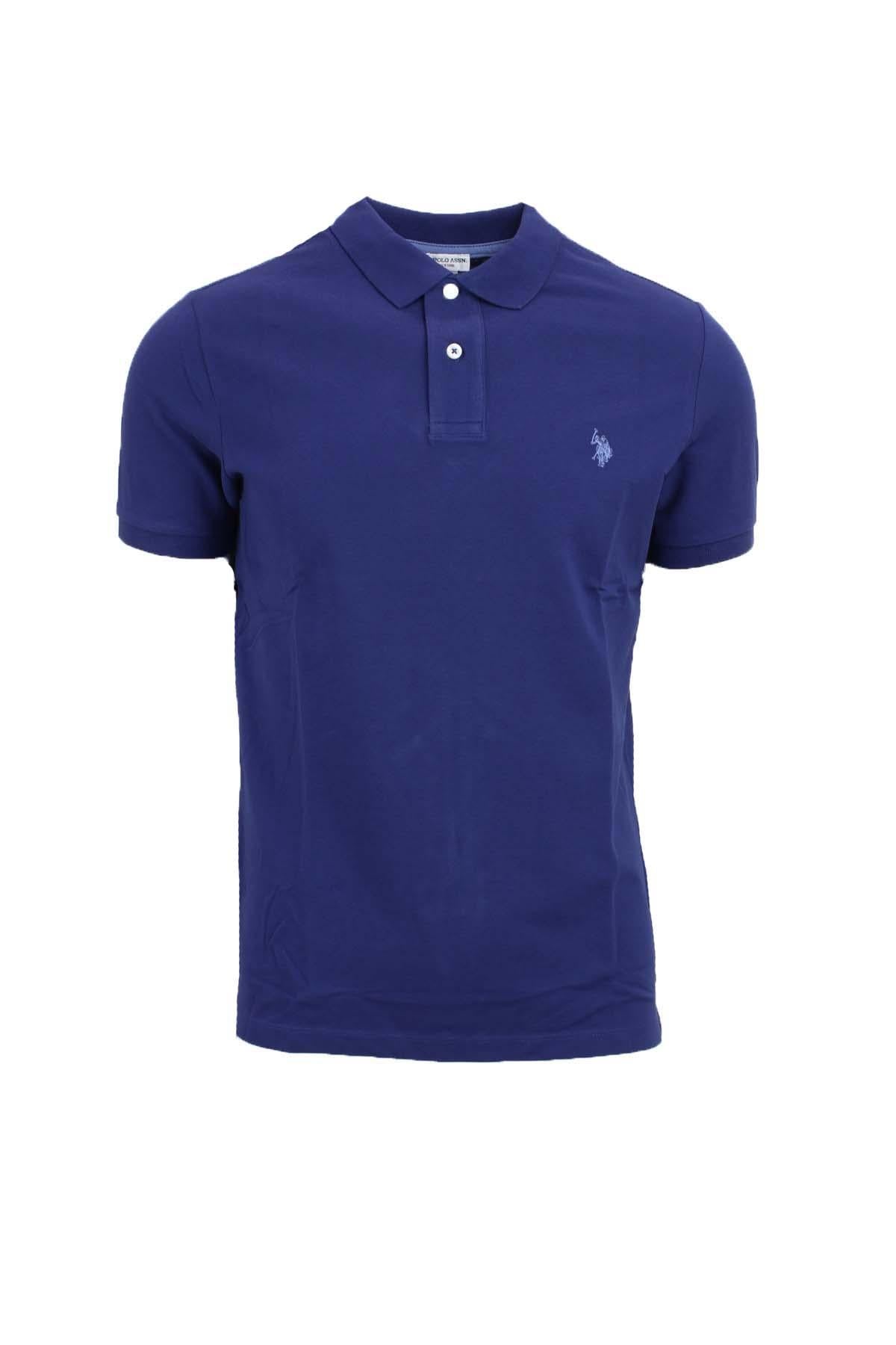 Polo mezza manica tinta unita con logo 